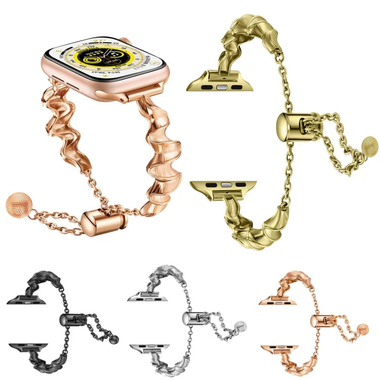 Bracelet de montre en métal ondulé, pour Apple Watch 2 42mm, pour Apple Watch 2 38mm, pour Apple Watch 42mm, pour Apple Watch 38mm