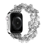 Four-leaf Bead Metal Watch Band, For Apple Watch Series 10 46mm, For Apple Watch Series 10 42mm, For Apple Watch SE 2023 44mm, For Apple Watch SE 2023 40mm, For Apple Watch Ultra 2 49mm, For Apple Watch 9 45mm, For Apple Watch 9 41mm                   ...