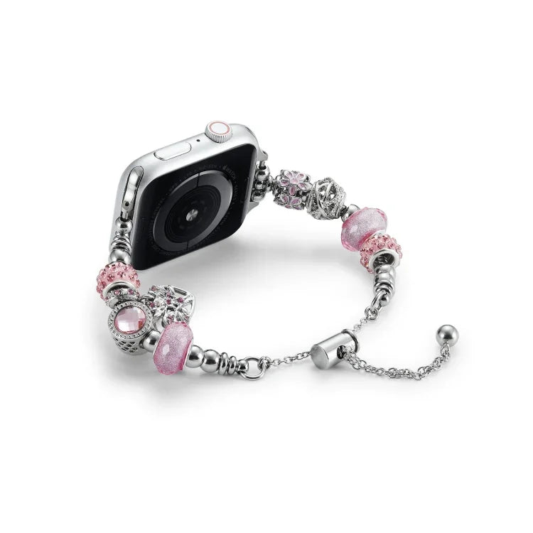 Bracelet de montre en métal perlé, pour Apple Watch 8 45mm, pour Apple Watch SE 2022 40mm, pour Apple Watch SE 2022 44mm, pour Apple Watch 7 41mm, pour Apple Watch 7 45mm, pour Apple Watch SE 40mm, pour Apple Watch SE 44mm, pour Apple Watch 6 40mm