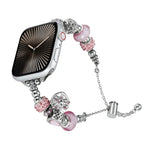 Bracelet de montre en métal perlé, pour Apple Watch Series 10 46mm, pour Apple Watch Series 10 42mm, pour Apple Watch SE 2023 44mm, pour Apple Watch SE 2023 40mm, pour Apple Watch Ultra 2 49mm, pour Apple Watch 9 45mm, pour Apple Watch 9 41mm