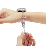 Bracelet de montre en métal perlé, pour Apple Watch Series 10 46mm, pour Apple Watch Series 10 42mm, pour Apple Watch SE 2023 44mm, pour Apple Watch SE 2023 40mm, pour Apple Watch Ultra 2 49mm, pour Apple Watch 9 45mm, pour Apple Watch 9 41mm