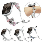 Bracelet de montre en métal perlé, pour Apple Watch 8 45mm, pour Apple Watch SE 2022 40mm, pour Apple Watch SE 2022 44mm, pour Apple Watch 7 41mm, pour Apple Watch 7 45mm, pour Apple Watch SE 40mm, pour Apple Watch SE 44mm, pour Apple Watch 6 40mm