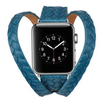 Bracelet de montre en cuir pleine fleur gaufré couronne, pour Apple Watch Series 5 et 4 40 mm / 3 et 2 et 1 38 mm, pour Apple Watch Series 7 45 mm / 6 et SE et 5 et 4 44 mm / 3 et 2 et 1 42 mm
