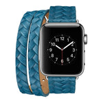 Bracelet de montre en cuir pleine fleur gaufré couronne, pour Apple Watch Series 5 et 4 40 mm / 3 et 2 et 1 38 mm, pour Apple Watch Series 7 45 mm / 6 et SE et 5 et 4 44 mm / 3 et 2 et 1 42 mm