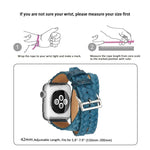 Bracelet de montre en cuir pleine fleur gaufré couronne, pour Apple Watch Series 5 et 4 40 mm / 3 et 2 et 1 38 mm, pour Apple Watch Series 7 45 mm / 6 et SE et 5 et 4 44 mm / 3 et 2 et 1 42 mm