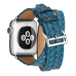 Bracelet de montre en cuir pleine fleur gaufré couronne, pour Apple Watch Series 5 et 4 40 mm / 3 et 2 et 1 38 mm, pour Apple Watch Series 7 45 mm / 6 et SE et 5 et 4 44 mm / 3 et 2 et 1 42 mm
