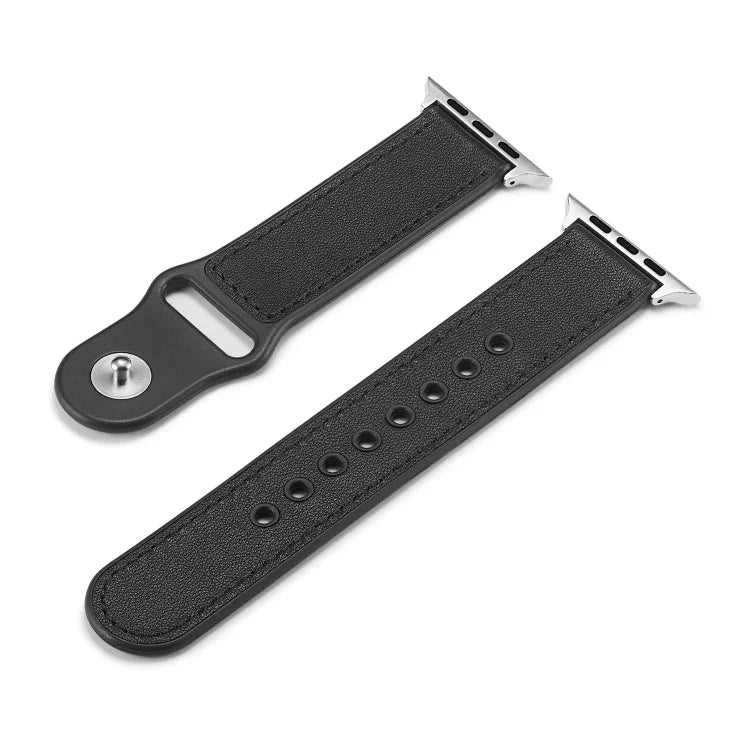 Bracelet de montre en TPU et cuir véritable à boucle unique