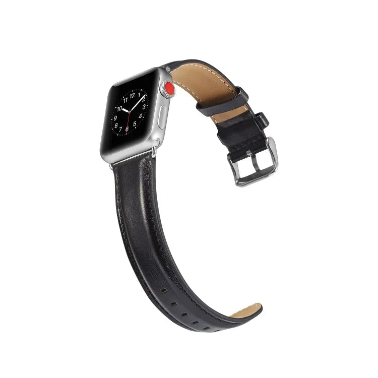 Bracelet de montre en cuir pleine fleur texturé Crazy Horse, pour Apple Watch Series 7 41 mm / 6 & SE & 5 & 4 40 mm / 3 & 2 & 1 38 mm, pour Apple Watch Series 7 45 mm / 6 & SE & 5 & 4 44 mm / 3 & 2 & 1 42 mm