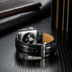 Bracelet de montre en cuir pleine fleur texturé Crazy Horse, pour Apple Watch Series 7 41 mm / 6 & SE & 5 & 4 40 mm / 3 & 2 & 1 38 mm, pour Apple Watch Series 7 45 mm / 6 & SE & 5 & 4 44 mm / 3 & 2 & 1 42 mm