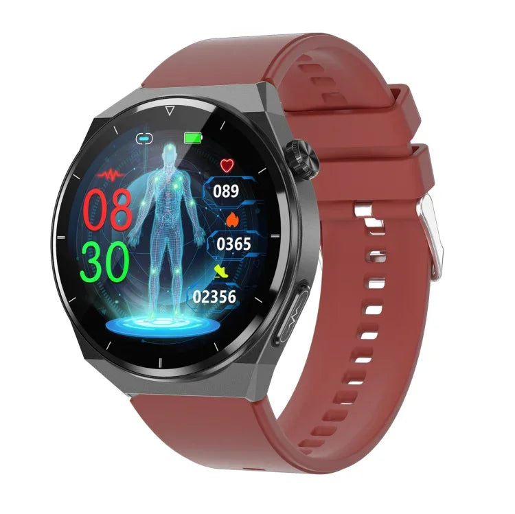 Montre connectée TK20 avec bracelet en silicone de 1,39 pouce, prend en charge l'ECG / le suivi des familles à distance / la surveillance de la température corporelle, bracelet en silicone (rouge), bracelet en silicone (noir), bracelet en silicone (bleu)
