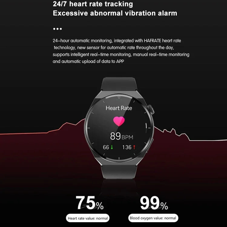 Montre connectée TK20 avec bracelet en silicone de 1,39 pouce, prend en charge l'ECG / le suivi des familles à distance / la surveillance de la température corporelle, bracelet en silicone (rouge), bracelet en silicone (noir), bracelet en silicone (bleu)