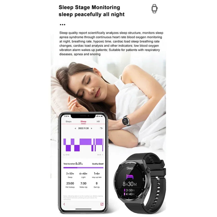 Montre connectée TK20 avec bracelet en silicone de 1,39 pouce, prend en charge l'ECG / le suivi des familles à distance / la surveillance de la température corporelle, bracelet en silicone (rouge), bracelet en silicone (noir), bracelet en silicone (bleu)