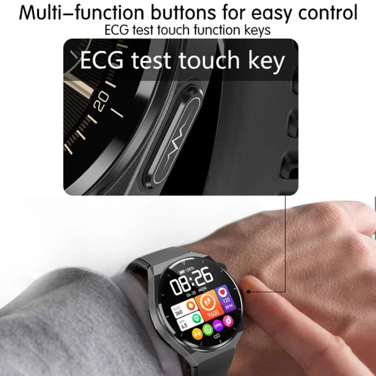 Montre connectée TK20 avec bracelet en silicone de 1,39 pouce, prend en charge l'ECG / le suivi des familles à distance / la surveillance de la température corporelle, bracelet en silicone (rouge), bracelet en silicone (noir), bracelet en silicone (bleu)