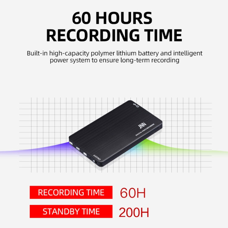 Enregistreur vocal intelligent JNN M2 ultra-fin HD avec réduction de bruit et contrôle intelligent, 4GB, 8GB, 16GB, 32GB, 64GB
