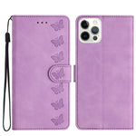 Étui de téléphone en cuir gaufré Sept Papillons, Pour iPhone 14 Pro Max, Pour iPhone 13 Pro Max, Pour iPhone 13 Pro, Pour iPhone 13, Pour iPhone 13 mini, Pour iPhone 12, Pour iPhone 12 Pro Max, Pour iPhone 12 Pro
