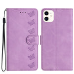 Étui de téléphone en cuir gaufré Sept Papillons, Pour iPhone 14 Pro Max, Pour iPhone 13 Pro Max, Pour iPhone 13 Pro, Pour iPhone 13, Pour iPhone 13 mini, Pour iPhone 12, Pour iPhone 12 Pro Max, Pour iPhone 12 Pro