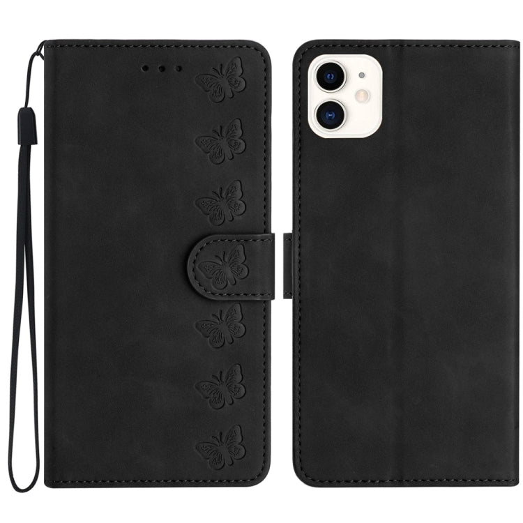 Étui de téléphone en cuir gaufré Sept Papillons, Pour iPhone 14 Pro Max, Pour iPhone 13 Pro Max, Pour iPhone 13 Pro, Pour iPhone 13, Pour iPhone 13 mini, Pour iPhone 12, Pour iPhone 12 Pro Max, Pour iPhone 12 Pro