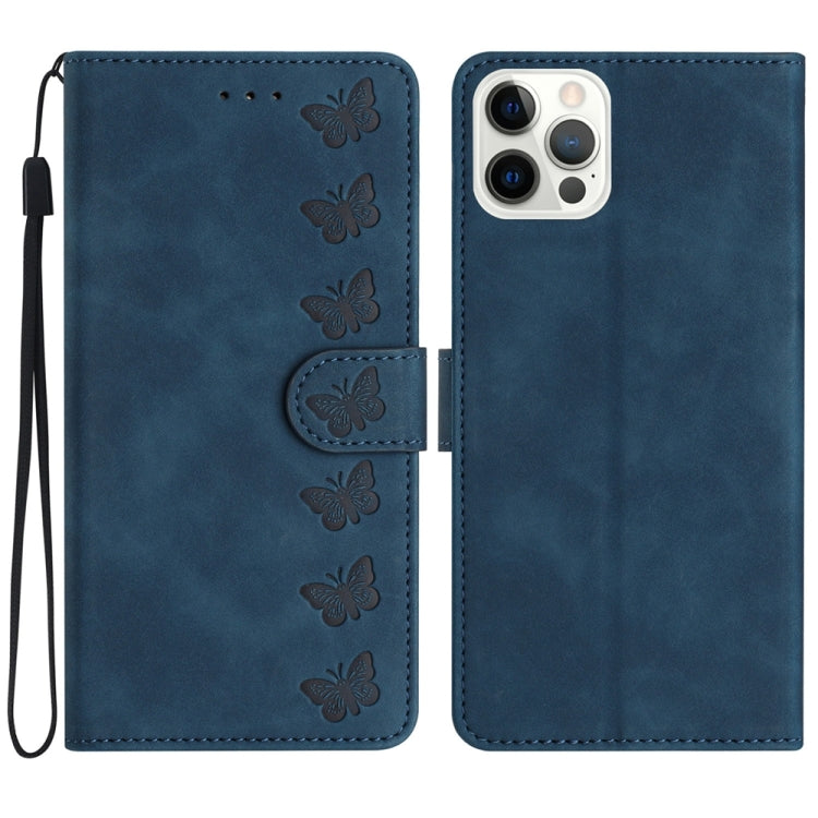 Étui de téléphone en cuir gaufré Sept Papillons, Pour iPhone 14 Pro Max, Pour iPhone 13 Pro Max, Pour iPhone 13 Pro, Pour iPhone 13, Pour iPhone 13 mini, Pour iPhone 12, Pour iPhone 12 Pro Max, Pour iPhone 12 Pro