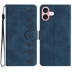Coque de téléphone en cuir embossé Seven Butterflies, pour iPhone 16e / 17e, iPhone 17 Pro Max, iPhone 17 Pro, iPhone 17, iPhone Air, iPhone 16 Pro Max, iPhone 16 Pro, iPhone 16 Plus
