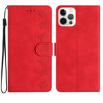 Coque de téléphone en cuir embossé Seven Butterflies, pour iPhone 16e / 17e, iPhone 17 Pro Max, iPhone 17 Pro, iPhone 17, iPhone Air, iPhone 16 Pro Max, iPhone 16 Pro, iPhone 16 Plus