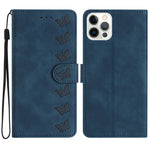 Coque de téléphone en cuir embossé Seven Butterflies, pour iPhone 16e / 17e, iPhone 17 Pro Max, iPhone 17 Pro, iPhone 17, iPhone Air, iPhone 16 Pro Max, iPhone 16 Pro, iPhone 16 Plus