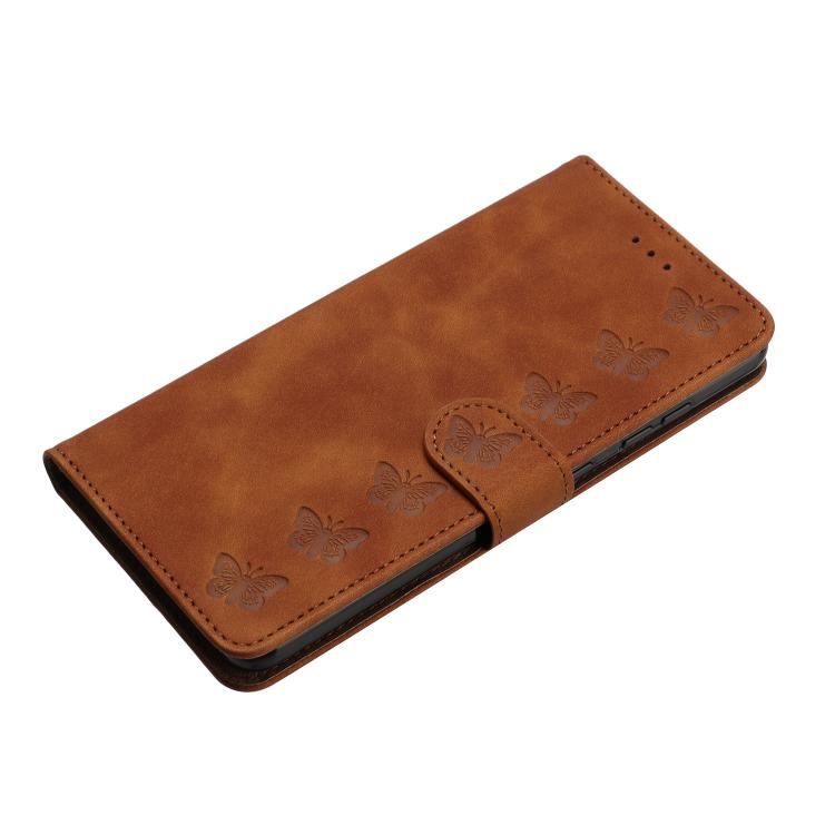 Coque de téléphone en cuir embossé Seven Butterflies, pour iPhone 16e / 17e, iPhone 17 Pro Max, iPhone 17 Pro, iPhone 17, iPhone Air, iPhone 16 Pro Max, iPhone 16 Pro, iPhone 16 Plus