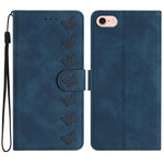 Coque de téléphone en cuir embossé Seven Butterflies, pour iPhone 16e / 17e, iPhone 17 Pro Max, iPhone 17 Pro, iPhone 17, iPhone Air, iPhone 16 Pro Max, iPhone 16 Pro, iPhone 16 Plus