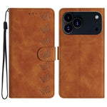 Coque de téléphone en cuir embossé Seven Butterflies, pour iPhone 16e / 17e, iPhone 17 Pro Max, iPhone 17 Pro, iPhone 17, iPhone Air, iPhone 16 Pro Max, iPhone 16 Pro, iPhone 16 Plus