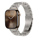 Bracelet de montre en métal à double rangée, pour Apple Watch Series 10 46mm, pour Apple Watch Series 10 42mm, pour Apple Watch SE 2023 44mm, pour Apple Watch SE 2023 40mm, pour Apple Watch Ultra 2 49mm, pour Apple Watch 9 45mm, pour Apple Watch 9 41mm