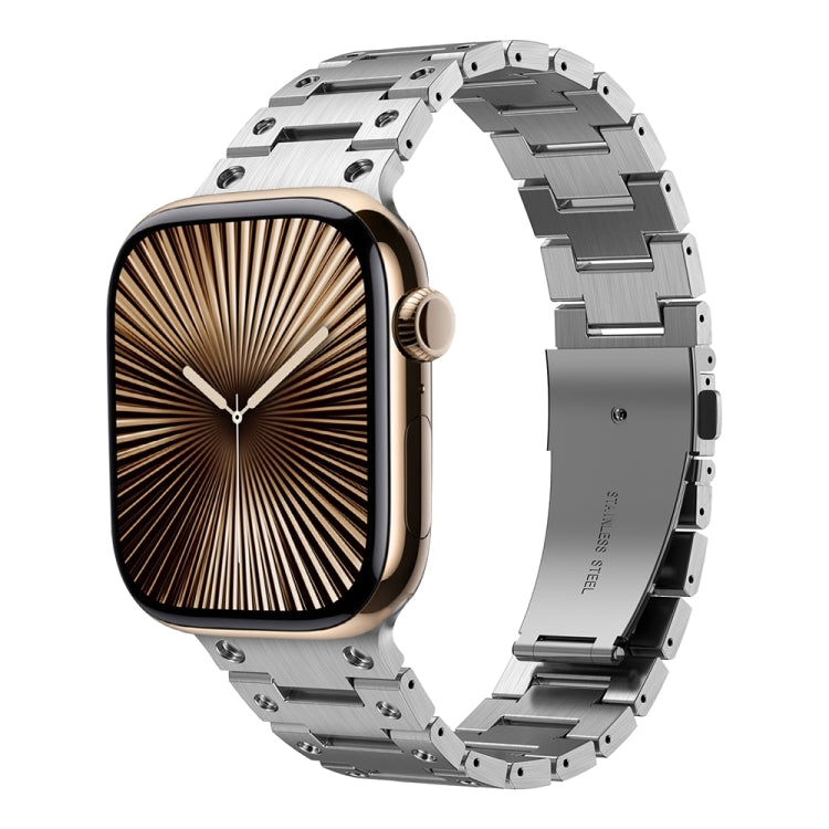Bracelet de montre en métal à double rangée, pour Apple Watch Series 10 46mm, pour Apple Watch Series 10 42mm, pour Apple Watch SE 2023 44mm, pour Apple Watch SE 2023 40mm, pour Apple Watch Ultra 2 49mm, pour Apple Watch 9 45mm, pour Apple Watch 9 41mm