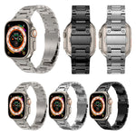 Bracelet de montre en métal à double rangée, pour Apple Watch Series 10 46mm, pour Apple Watch Series 10 42mm, pour Apple Watch SE 2023 44mm, pour Apple Watch SE 2023 40mm, pour Apple Watch Ultra 2 49mm, pour Apple Watch 9 45mm, pour Apple Watch 9 41mm