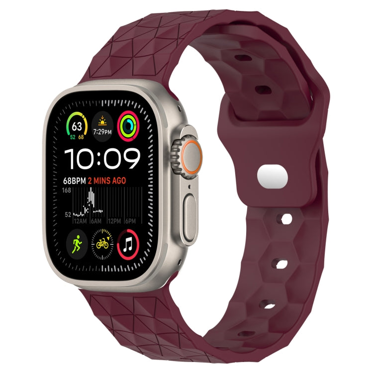 Bracelet de montre en silicone texturé motif Football, pour Apple Watch Ultra 2 49mm, pour Apple Watch 9 45mm, pour Apple Watch 9 41mm, pour Apple Watch Ultra 49mm