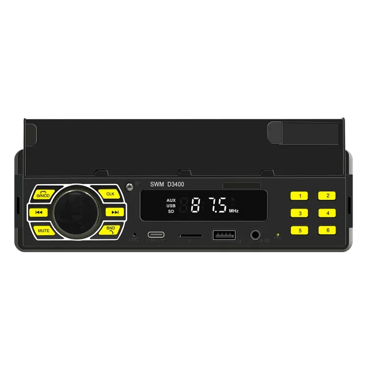 Autoradio Bluetooth SWM D3400 avec lecteur MP3, prise en charge de l'assistant vocal intelligent et de la radio FM