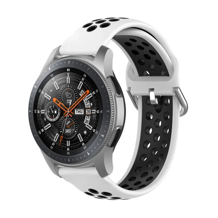 Bracelet de rechange en silicone bicolore, pour Samsung Galaxy Watch 46mm / Gear S3, pour Huawei Watch GT2 / Honor Magic Watch 2 46mm