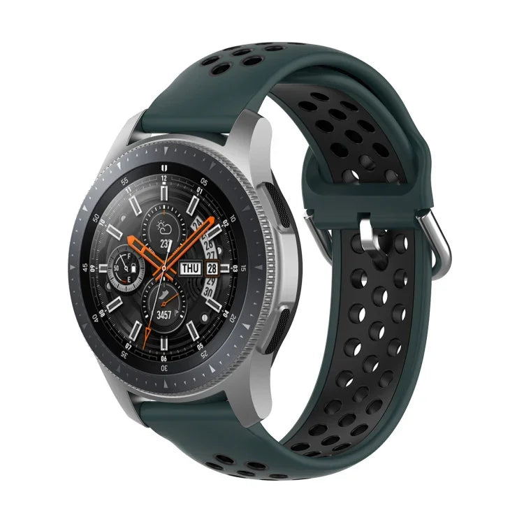 Bracelet de rechange en silicone bicolore, pour Samsung Galaxy Watch 46mm / Gear S3, pour Huawei Watch GT2 / Honor Magic Watch 2 46mm