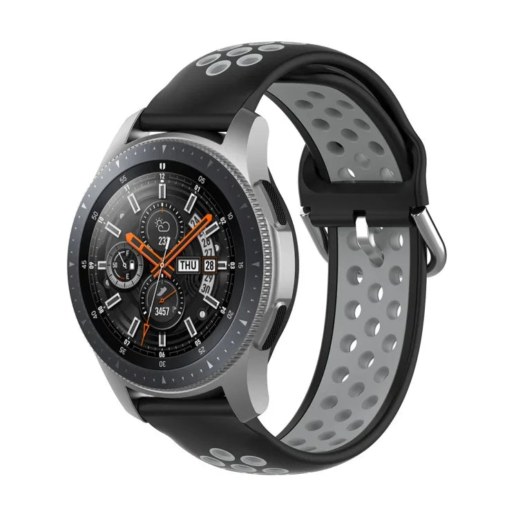 Bracelet de rechange en silicone bicolore, pour Samsung Galaxy Watch 46mm / Gear S3, pour Huawei Watch GT2 / Honor Magic Watch 2 46mm