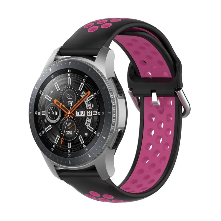 Bracelet de rechange en silicone bicolore, pour Samsung Galaxy Watch 46mm / Gear S3, pour Huawei Watch GT2 / Honor Magic Watch 2 46mm