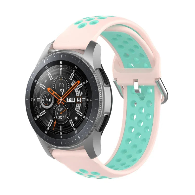 Bracelet de rechange en silicone bicolore, pour Samsung Galaxy Watch 46mm / Gear S3, pour Huawei Watch GT2 / Honor Magic Watch 2 46mm