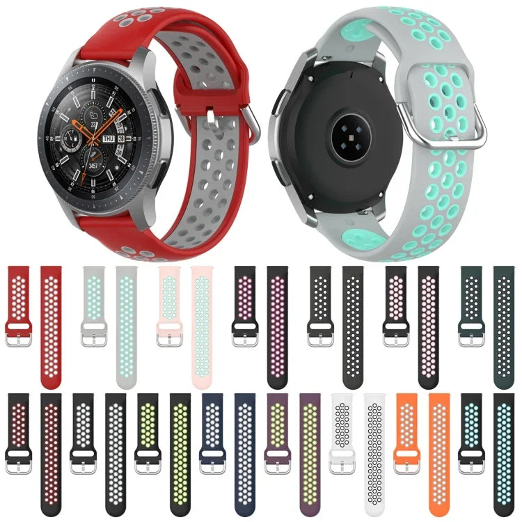 Bracelet de rechange en silicone bicolore, pour Samsung Galaxy Watch 46mm / Gear S3, pour Huawei Watch GT2 / Honor Magic Watch 2 46mm