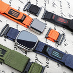 Nylon Two Section Watch Band, For Apple Watch SE 2023 44mm, For Apple Watch Ultra 49mm, For Apple Watch SE 2023 40mm, For Apple Watch 8 41mm, For Apple Watch Ultra 2 49mm, For Apple Watch 8 45mm, For Apple Watch 9 45mm, For Apple Watch SE 2022 40mm    ...