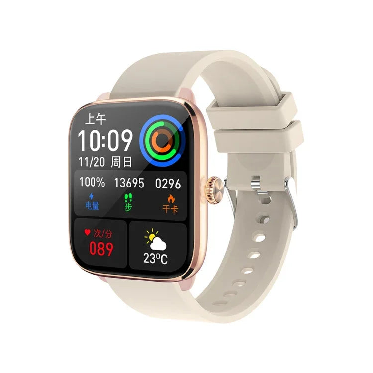 Montre connectée T20 avec bracelet en silicone étanche IP67 de 1,96 pouce, compatible avec les appels Bluetooth double mode et la surveillance de la fréquence cardiaque