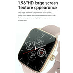 Montre connectée T20 avec bracelet en silicone étanche IP67 de 1,96 pouce, compatible avec les appels Bluetooth double mode et la surveillance de la fréquence cardiaque