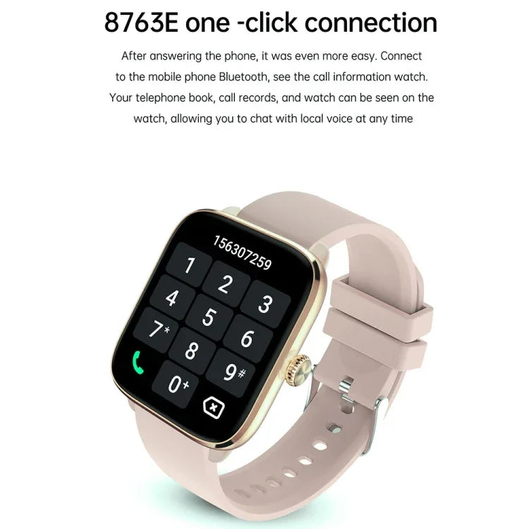 Montre connectée T20 avec bracelet en silicone étanche IP67 de 1,96 pouce, compatible avec les appels Bluetooth double mode et la surveillance de la fréquence cardiaque