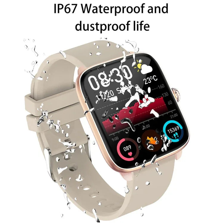 Montre connectée T20 avec bracelet en silicone étanche IP67 de 1,96 pouce, compatible avec les appels Bluetooth double mode et la surveillance de la fréquence cardiaque