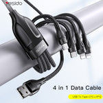 YESIDO CA111 Câble de charge USB 1,2 m 4A vers double Type-C + double 8 broches, CA111