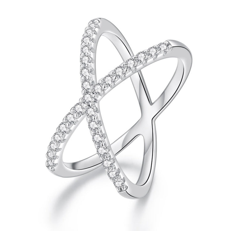 Bague en Moissanite Double Couche en Argent Sterling S925 Plaqué Or Blanc Décoration à la Main, MSR036-8