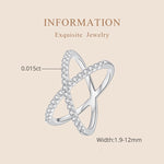 Bague en Moissanite Double Couche en Argent Sterling S925 Plaqué Or Blanc Décoration à la Main, MSR036-8
