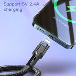 YESIDO CA107 câble de charge et transfert de données 1,2m 2,4A USB-C / Type-C vers 8 broches OD0.6, CA107