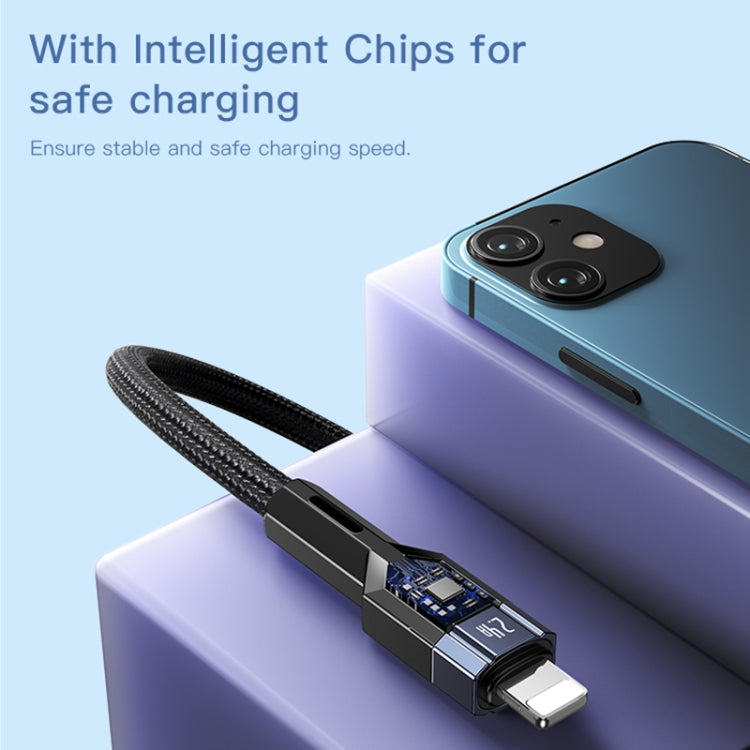 YESIDO CA107 câble de charge et transfert de données 1,2m 2,4A USB-C / Type-C vers 8 broches OD0.6, CA107