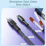 YESIDO CA107 câble de charge et transfert de données 1,2m 2,4A USB-C / Type-C vers 8 broches OD0.6, CA107